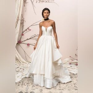 Justin Alexander Dress 9906 - Tiered Silk Dupion Ball Gown